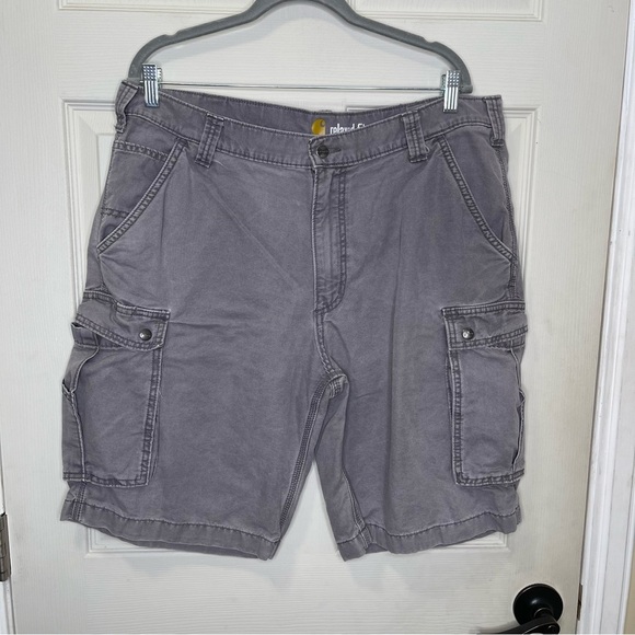 Carhartt Men’s Relaxed Fit Gray Cargo Shorts Sz 38 - Picture 1 of 8